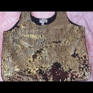 Gold vintage sequin tank top